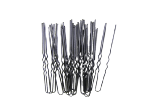 Fryzjerskie kokówki metalowe zakończone kulką czarne/złote, 20 szt.