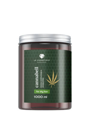 LE COSMETIQUE Cannabell, Maska głęboko nawilżająca do włosów suchych z olejem z nasion Cannabis Sativa, 1000 ml