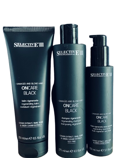 Selective ONCARE BLACK Zestaw 3 produktów do włosów suchych i  zniszczonych