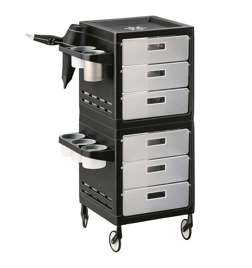 Wózek CERIOTTI MY czarny/przezroczyste szuflady