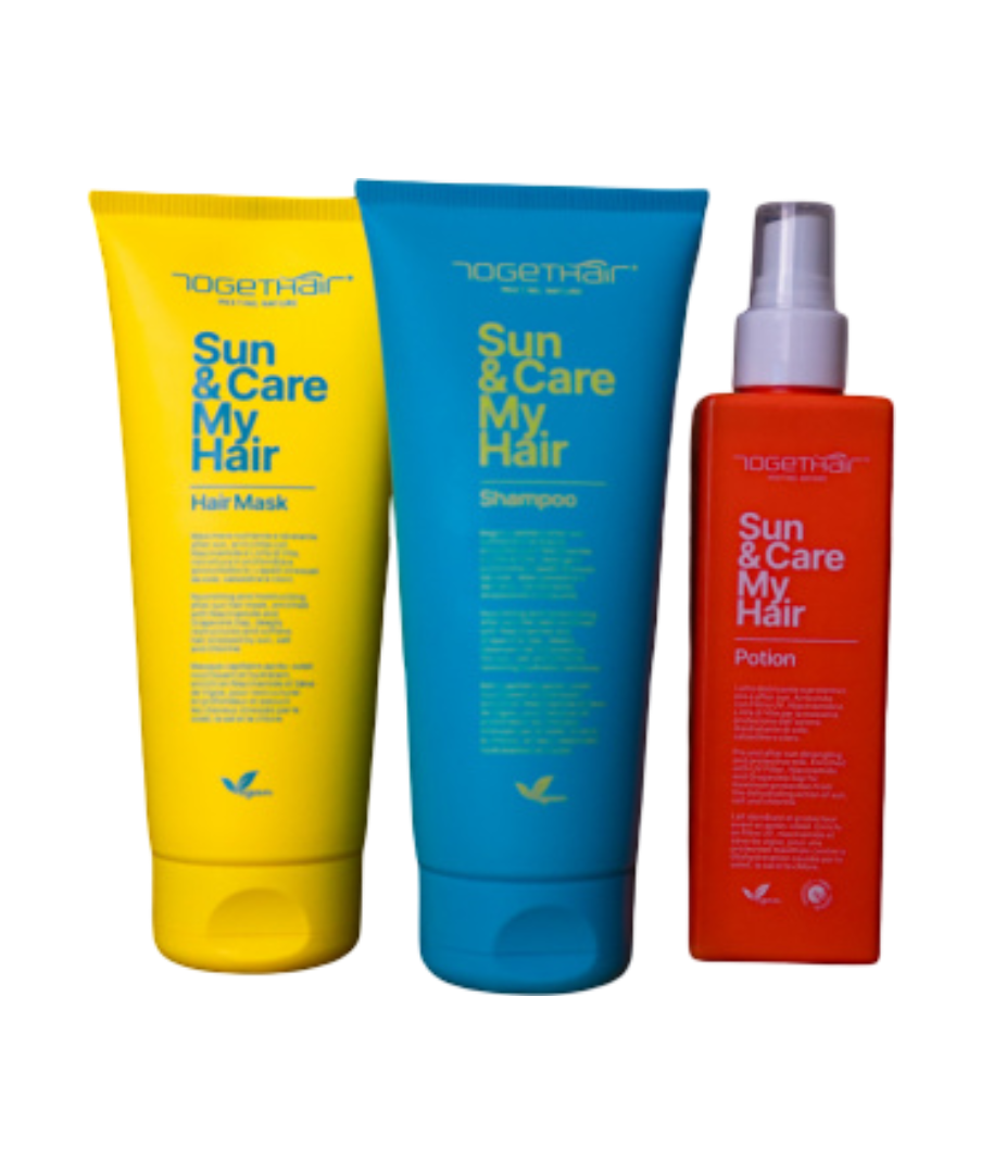 Zestaw do pielęgnacji włosów latem z niacynamidem i winoroślą – Togethair Sun&Care My Hair + kosmetyczka