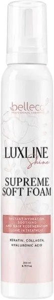 Belleco Luxline Supreme Soft Foam Profesjonalna pianka bez spłukiwania do włosów , zawiera kolagen, kwas hialuronowy i keratynę 200ml